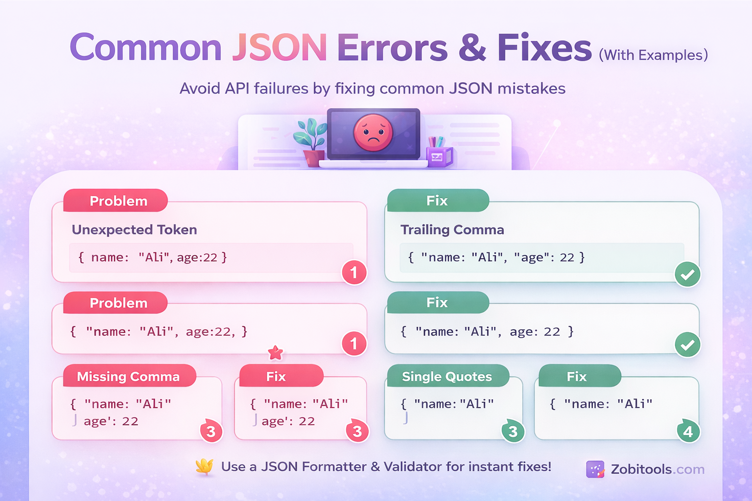 Common JSON Errors & Fixes (With Examples)